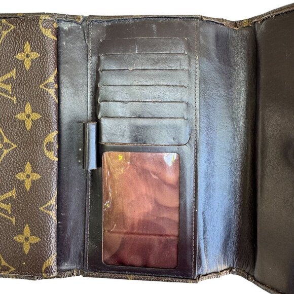 Louis Vuitton Vintage Monogram Canvas Trifold Wallet Card Holder Checkbook Cover - Picture 9 of 16